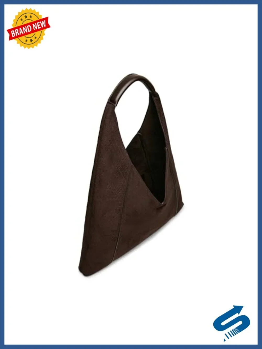 Faux Suede Hobo Bag with Snap Closure